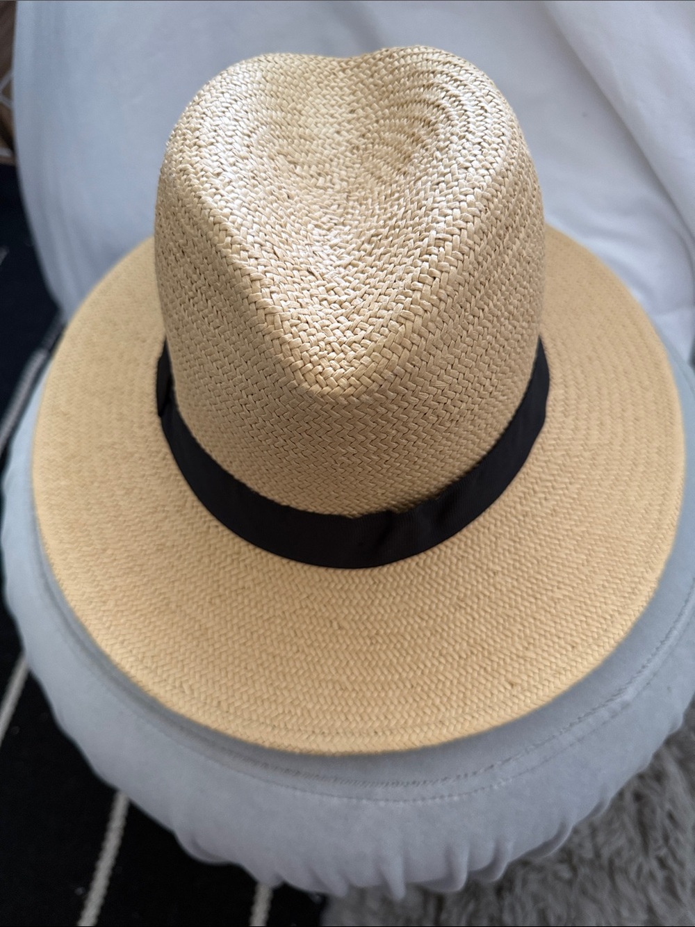 Banana Republic Natural Straw Hat with Black Label